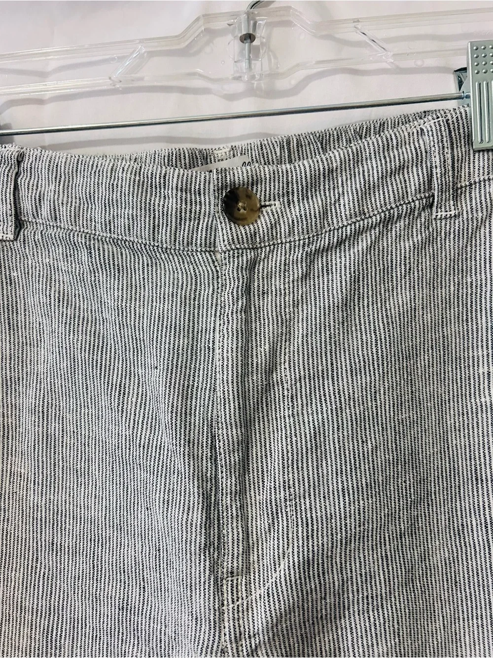 Madewell “the Zoe” Relaxed Straight Linen Pant Blue & White Stripe Size 6 NWOT